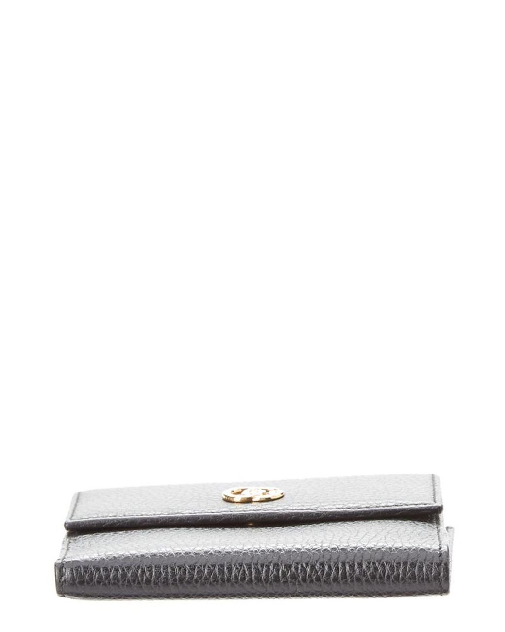 Gucci Leather French Flap Wallet in Black | Lyst