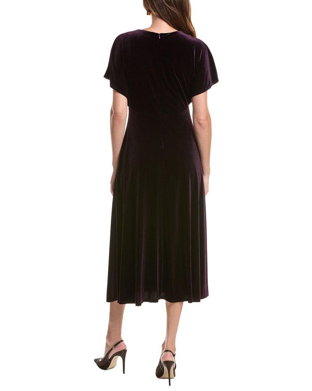 Taylor Black Velvet Midi Dress