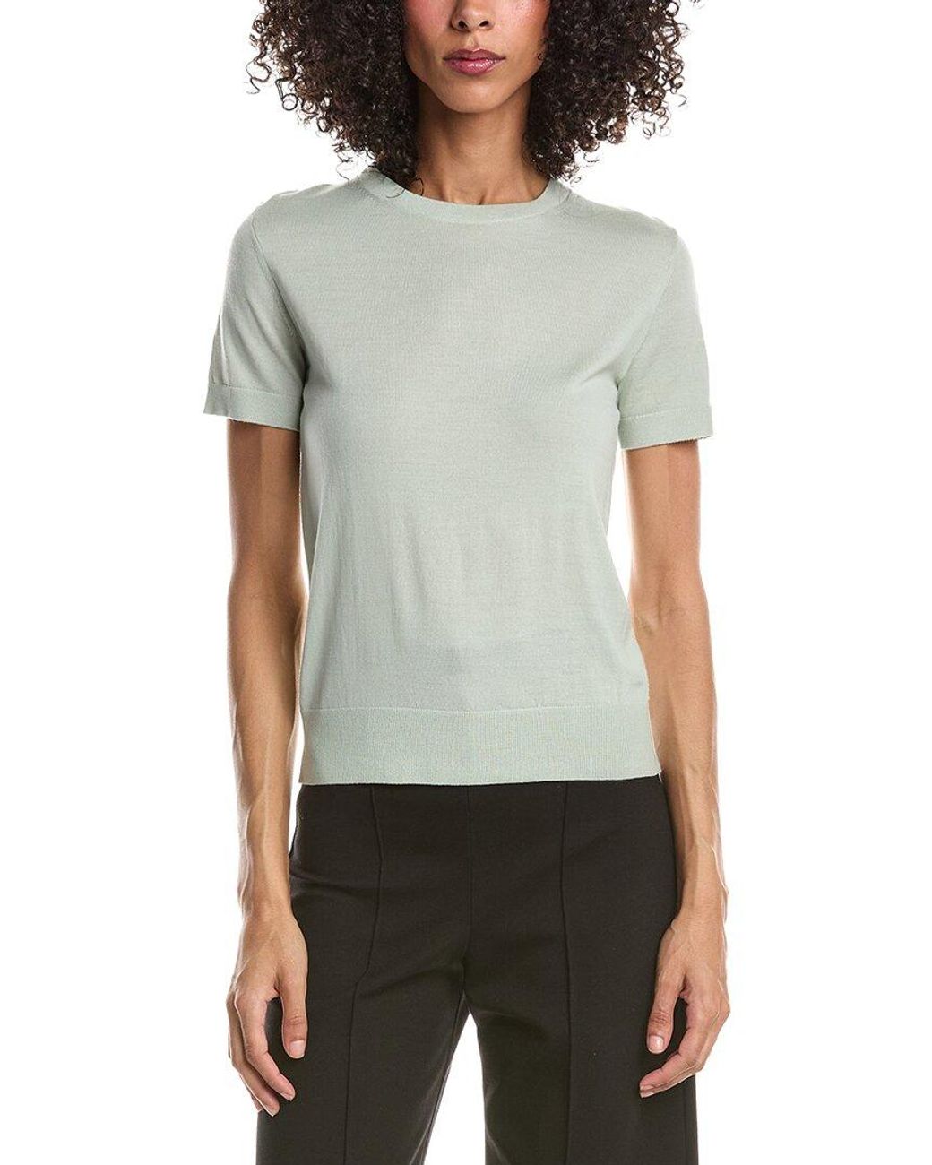 Theory Gray Basic Wool T-Shirt
