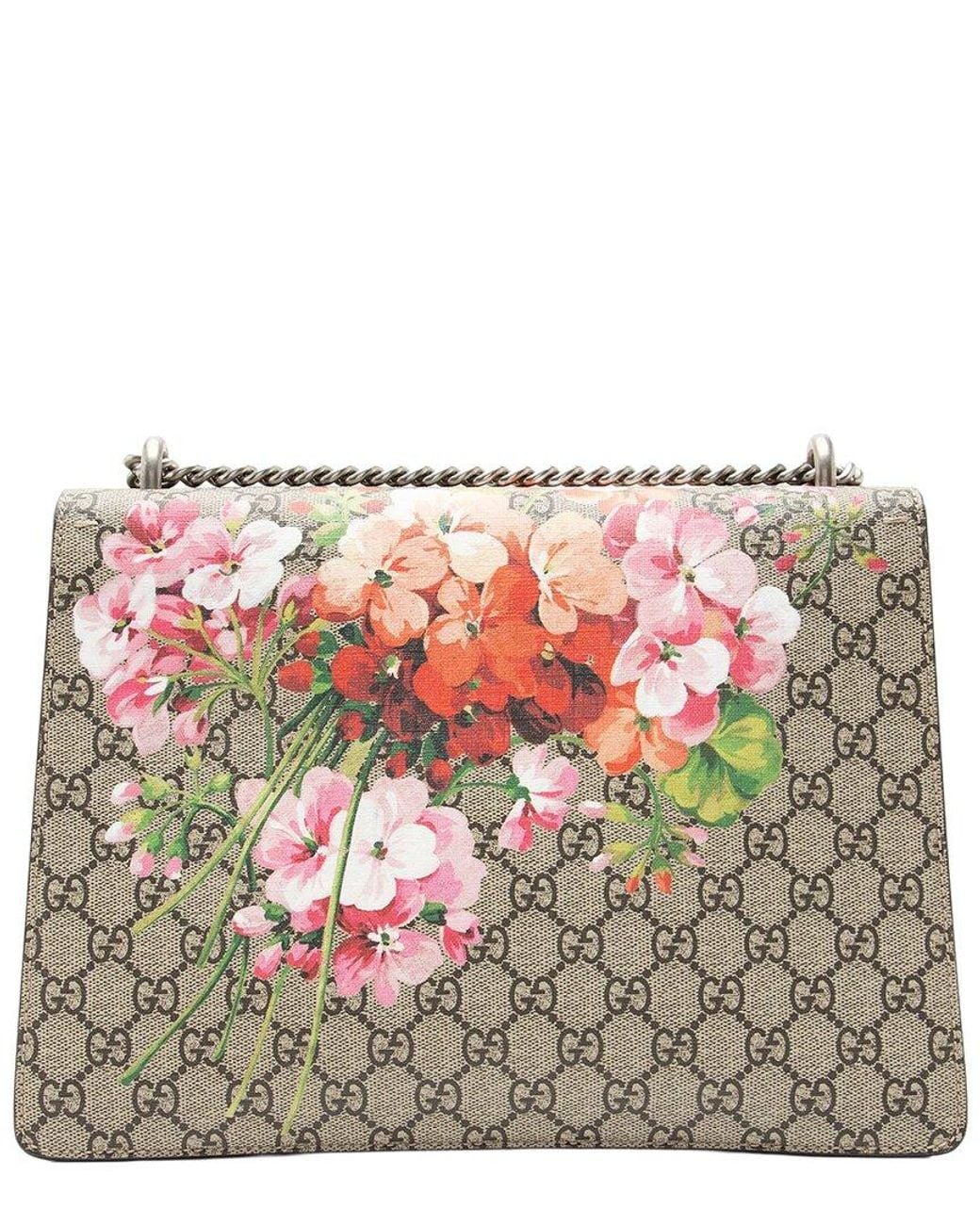Gucci Gray Brown GG Supreme Canvas Blooms Dionysus Large Shoulder Bag (authentic Pre-loved)