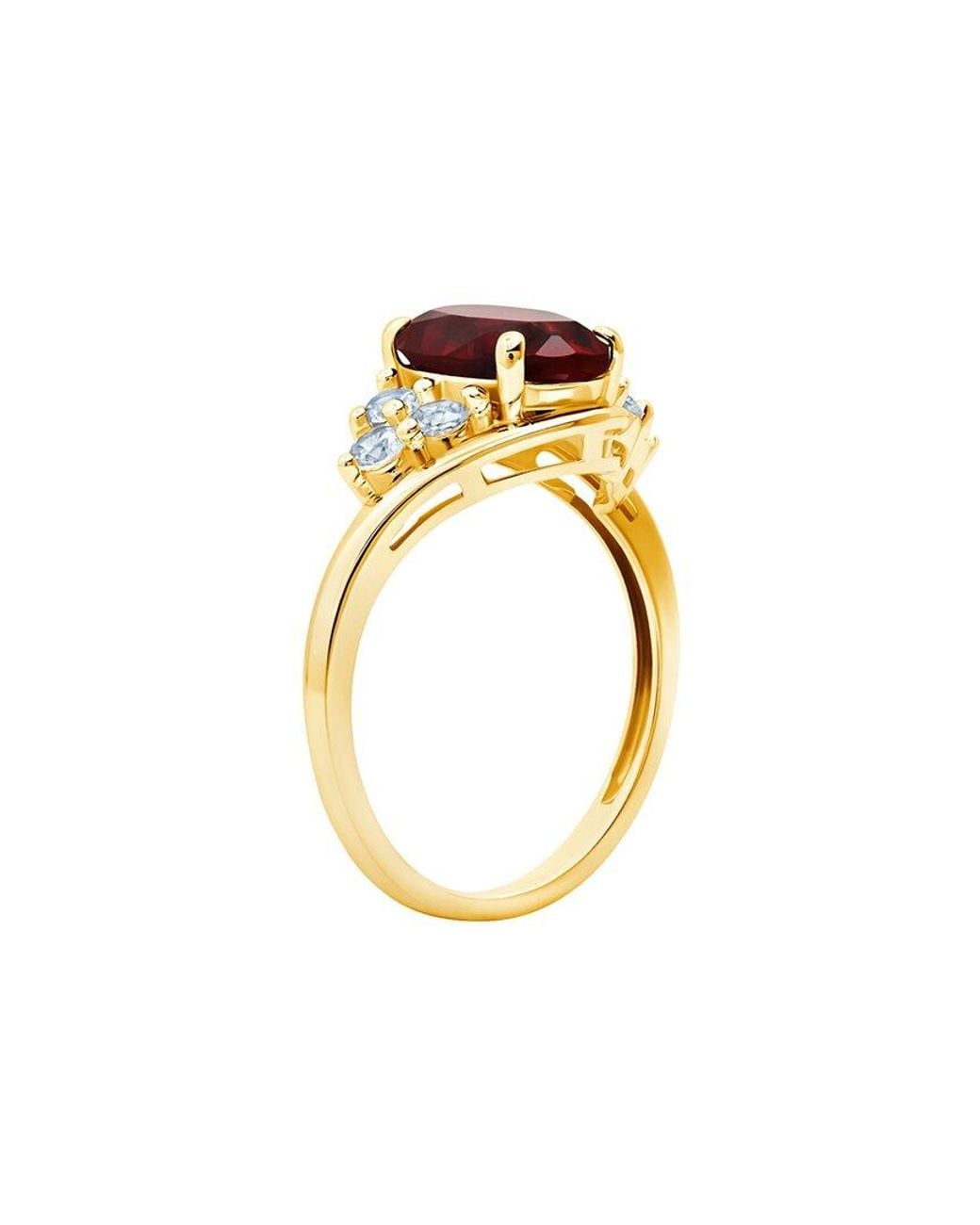 MaxColor Multicolor 10K 1.70 Ct. Tw. Lab-Grown Ruby Halo Ring