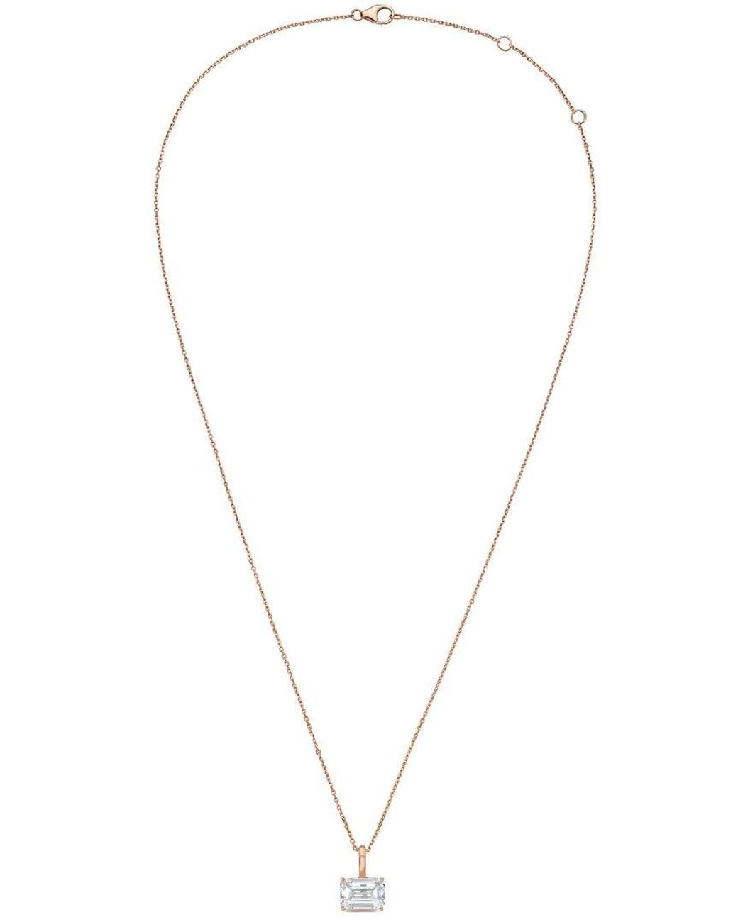 Diana M White Diana M. 14K Rose 3.00 Ct. Tw. Lab-Grown Diamond Solitaire Pendant