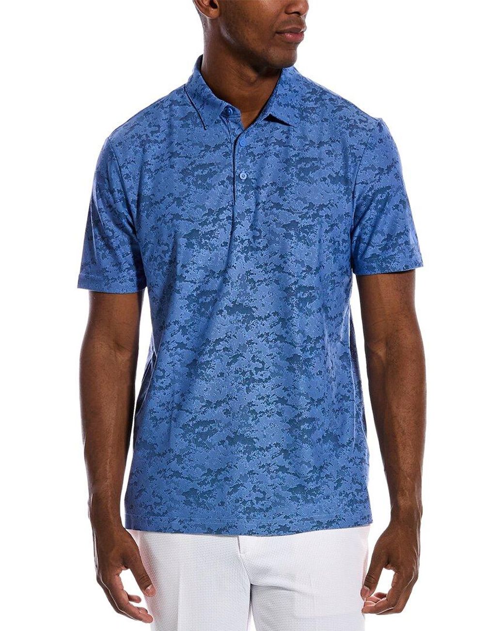 adidas Originals Textured Jacquard Polo Shirt in Blue for Men | Lyst