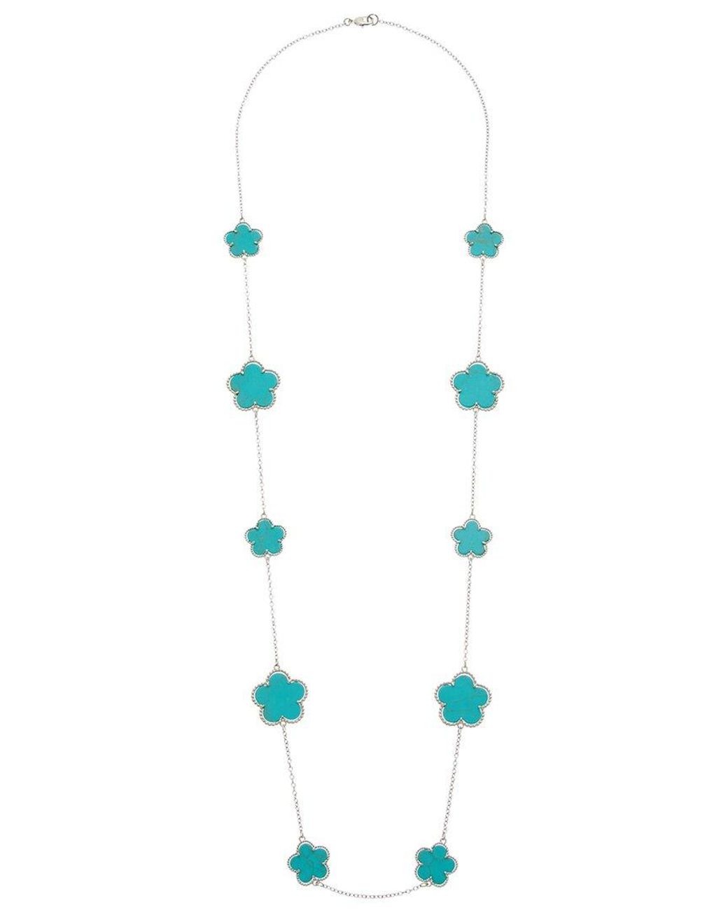 Juvell Blue 18K Plated Clover Necklace
