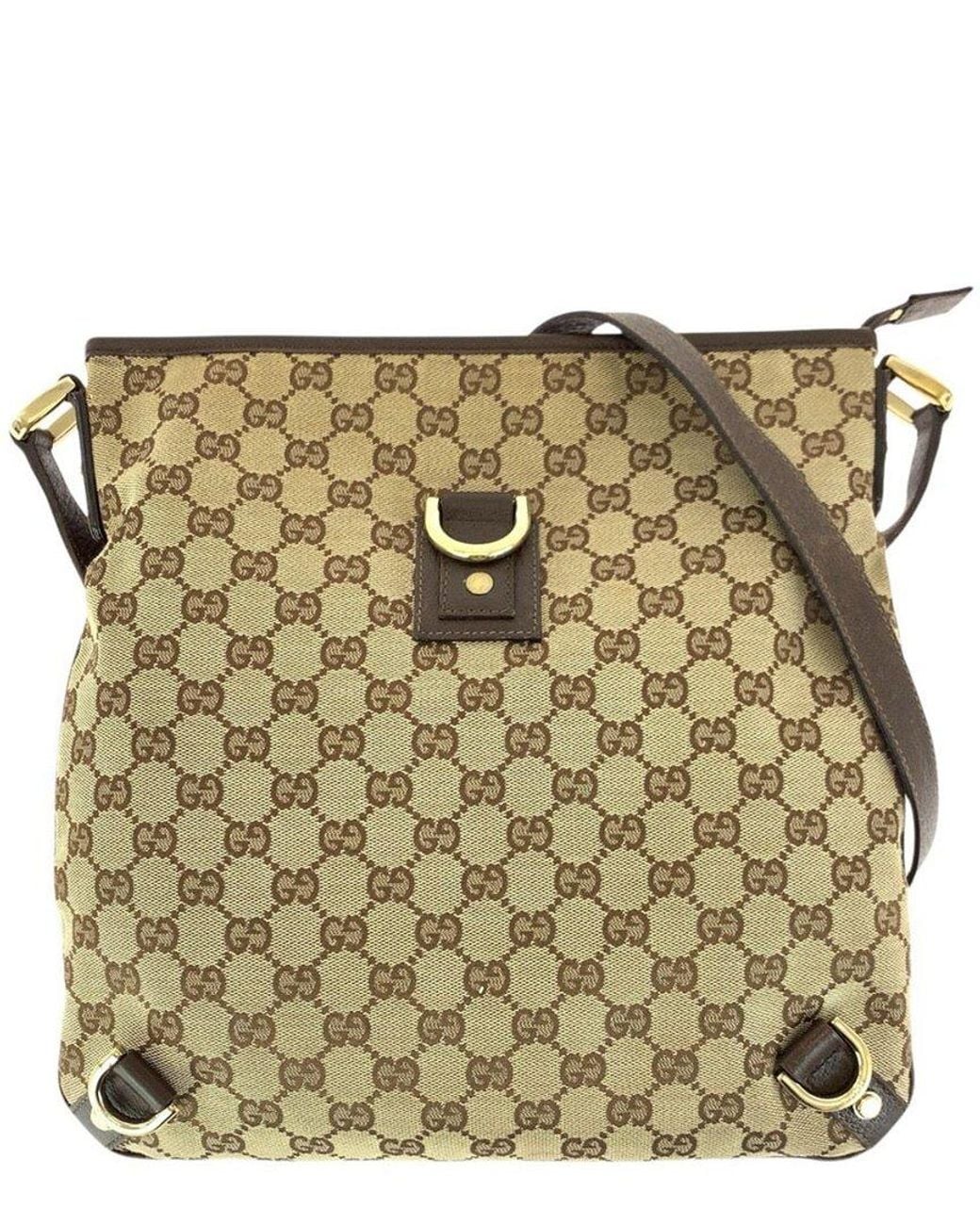 Gucci Metallic Brown Gg Canvas & Leather Abby Shoulder Bag (authentic Pre-loved)