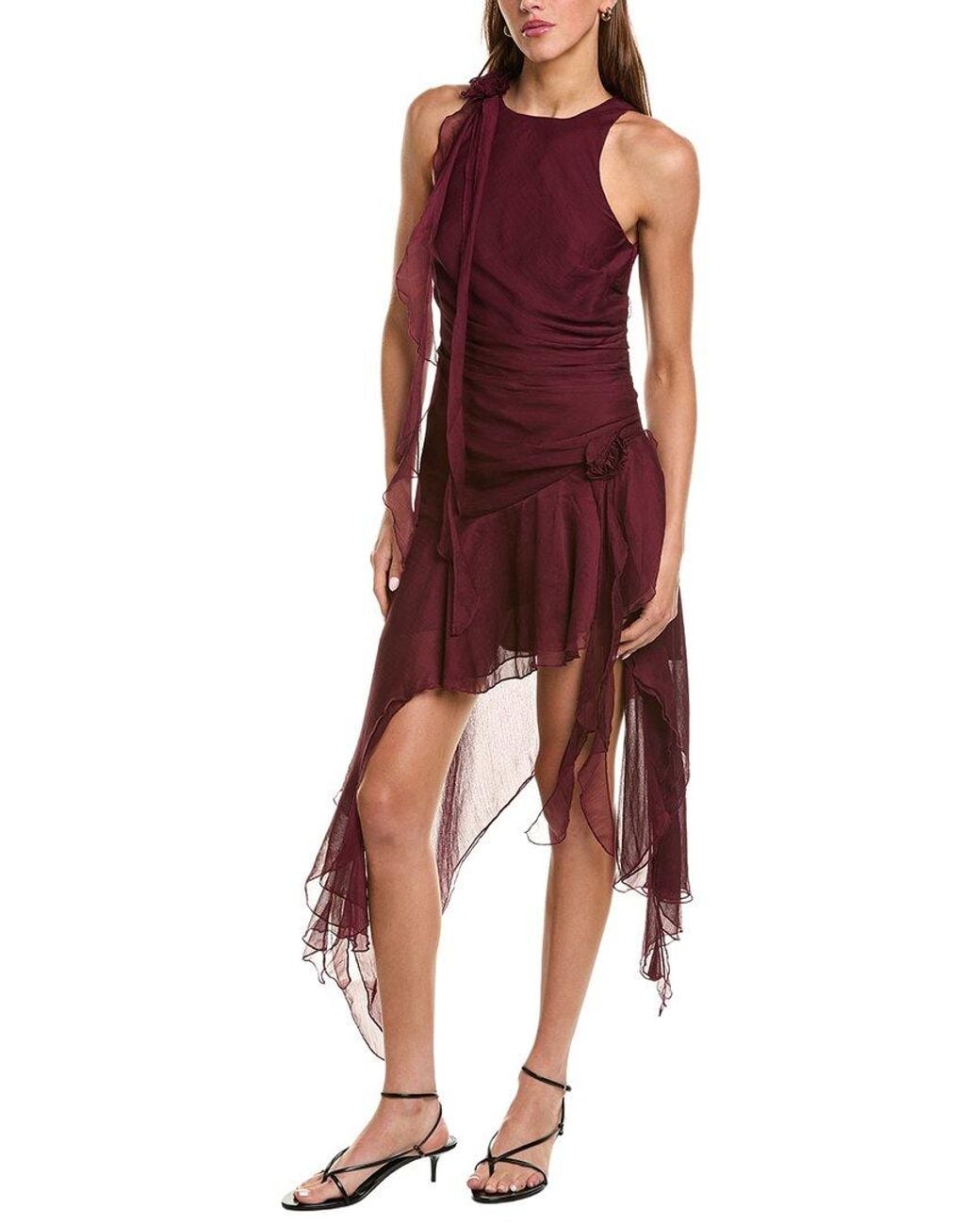 Bardot Red Ivana High-Low Mini Dress