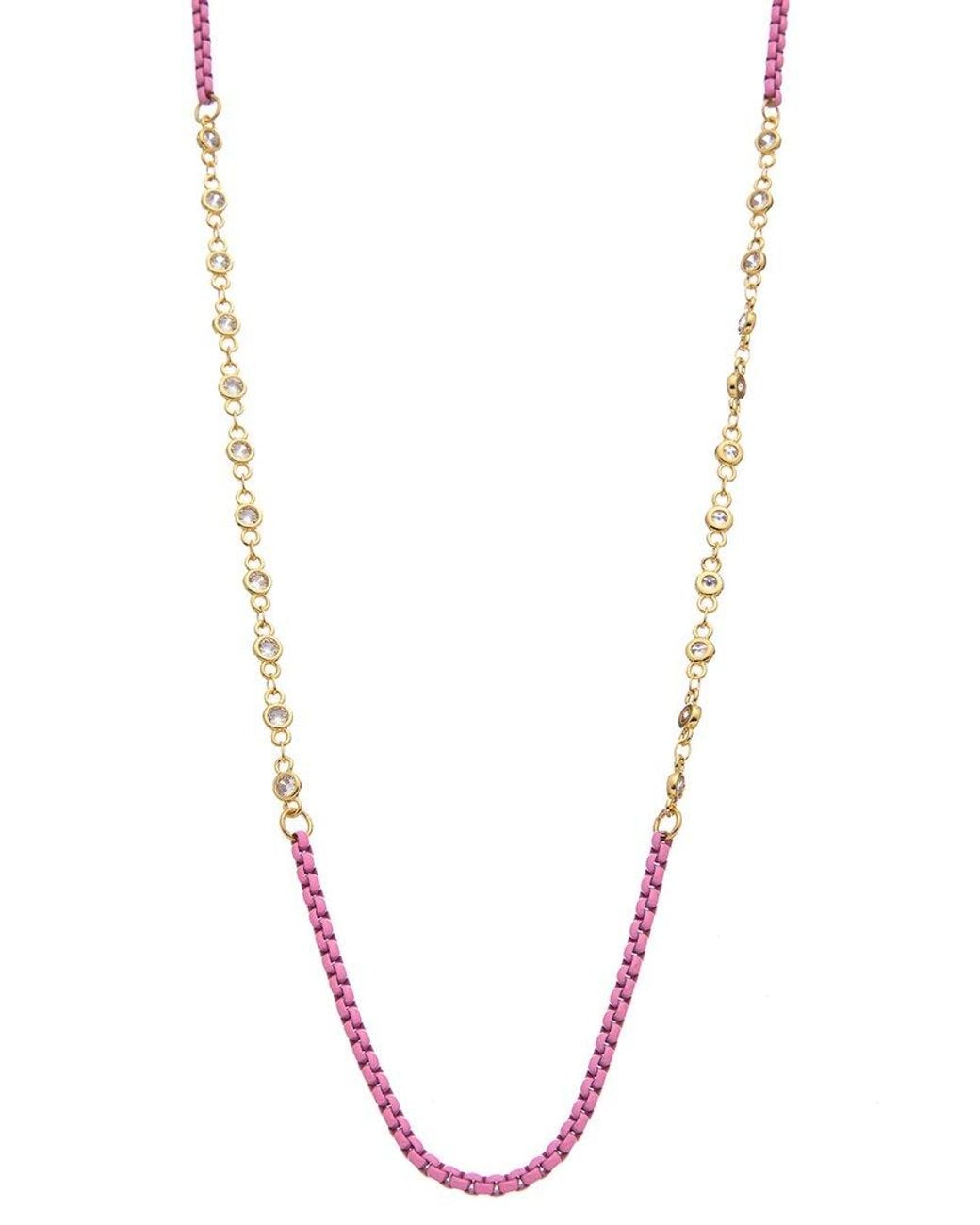 Juvell White 18K Plated Cz Link Necklace
