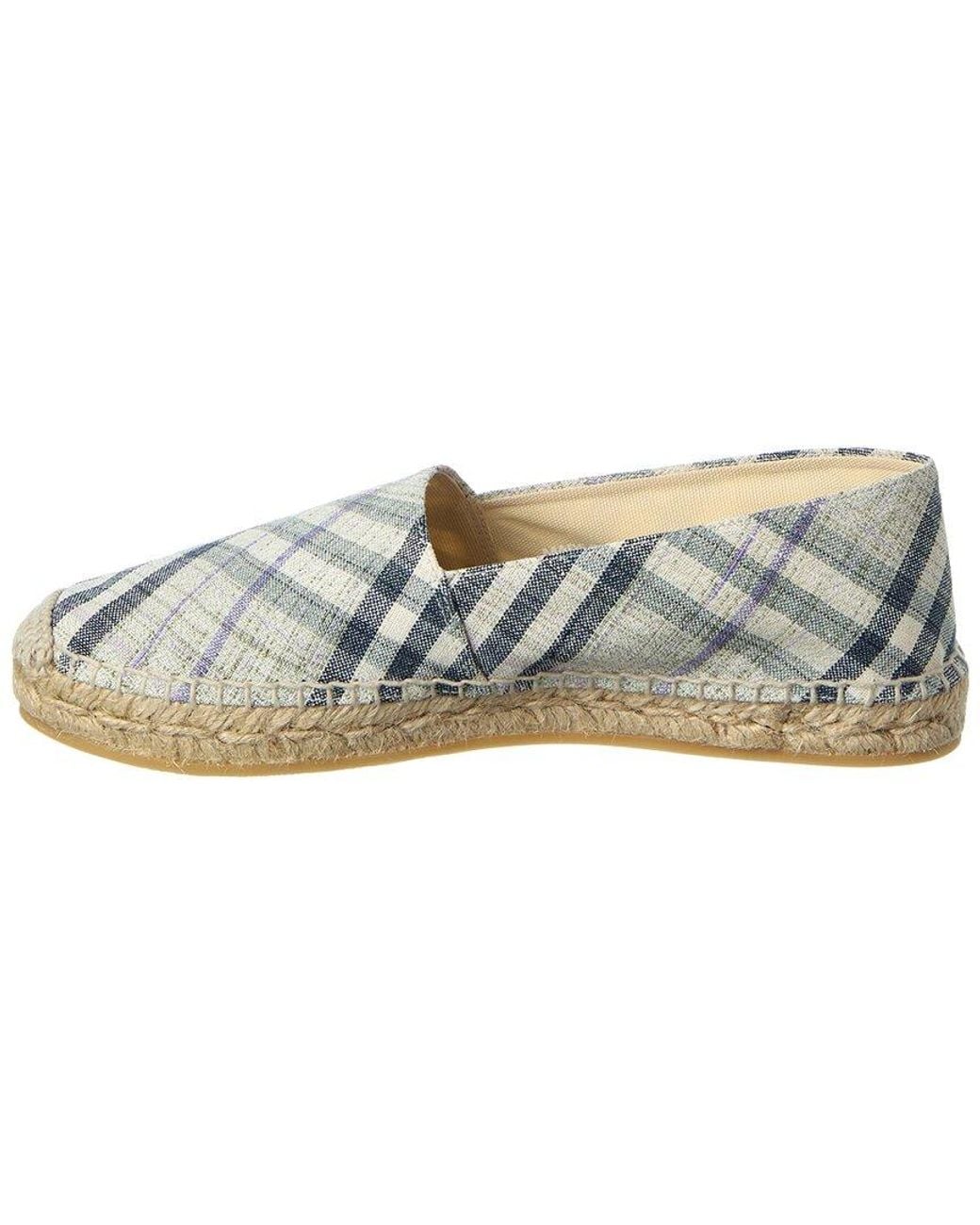 Burberry Blue Check Linen Espadrille
