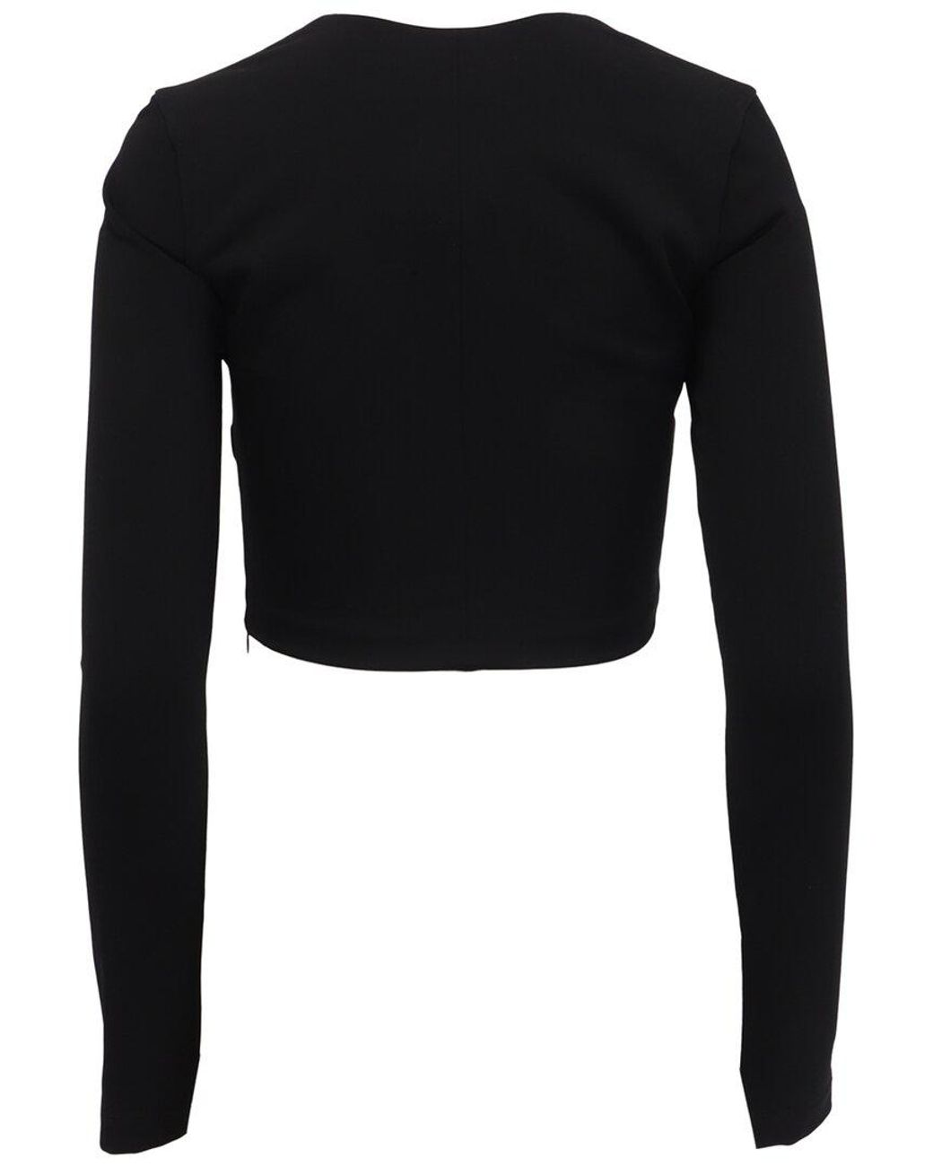 Givenchy Black Long Sleeve Crop Top, Size Fr; 36 (authentic Pre-loved)