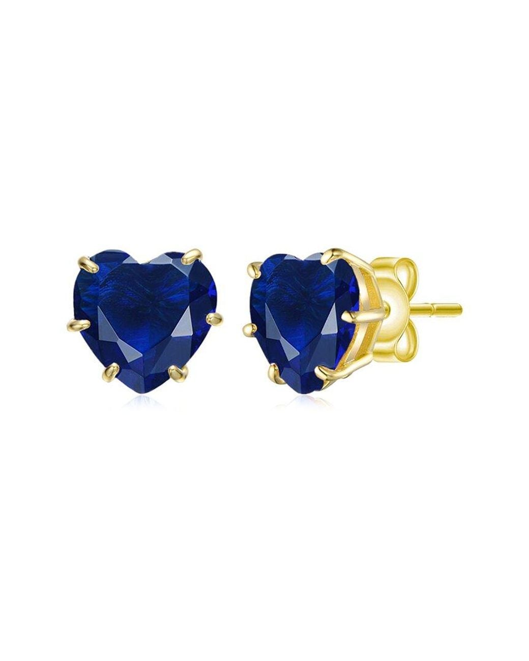 Rachel Glauber Blue 14K Plated Cz Stud Earrings