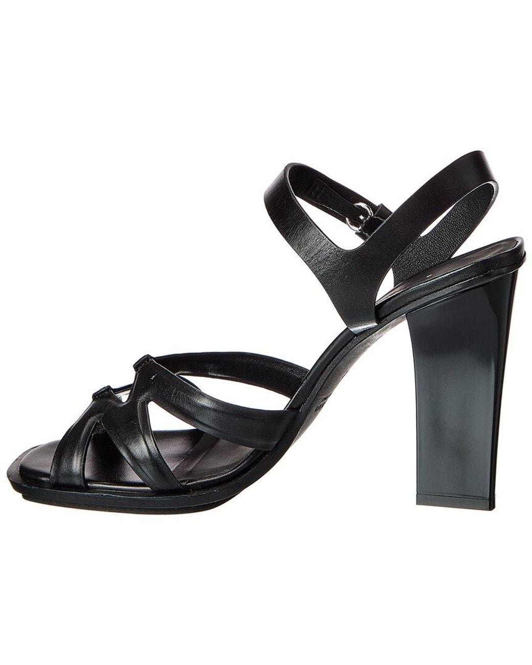 Max Mara Black Leather Sandal