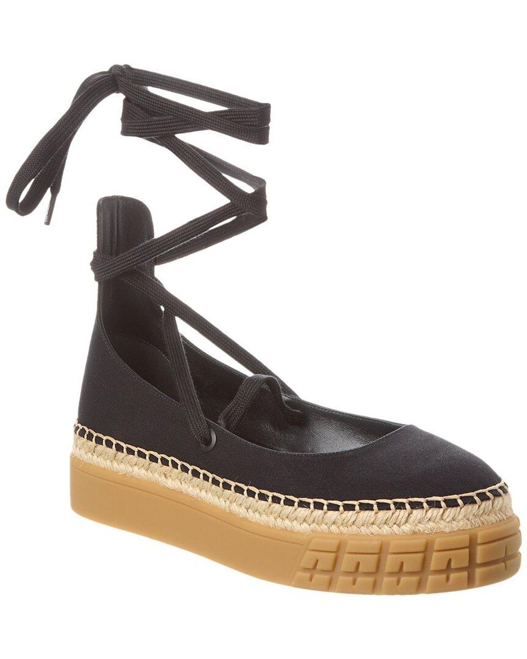 Prada Black Gabardine Platform Espadrille