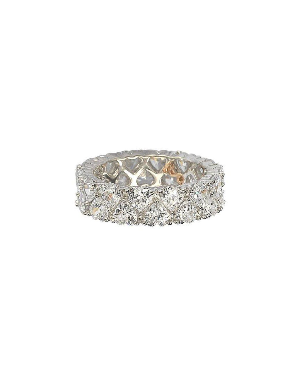 Suzy Levian White Silver Cz Eternity Ring