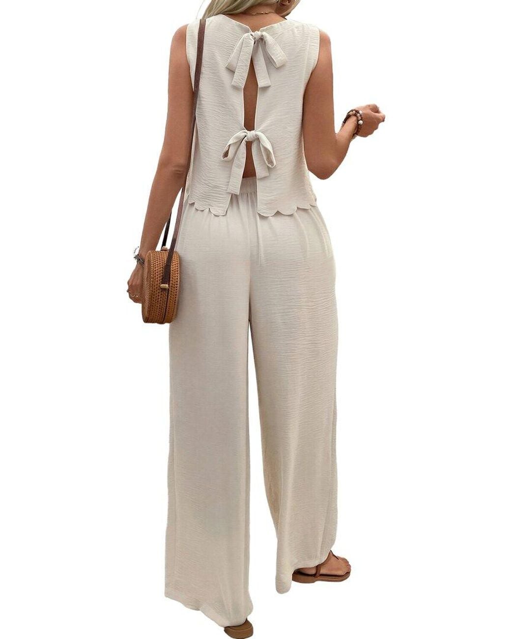 Vincent Natural 2Pc Top & Pant Set