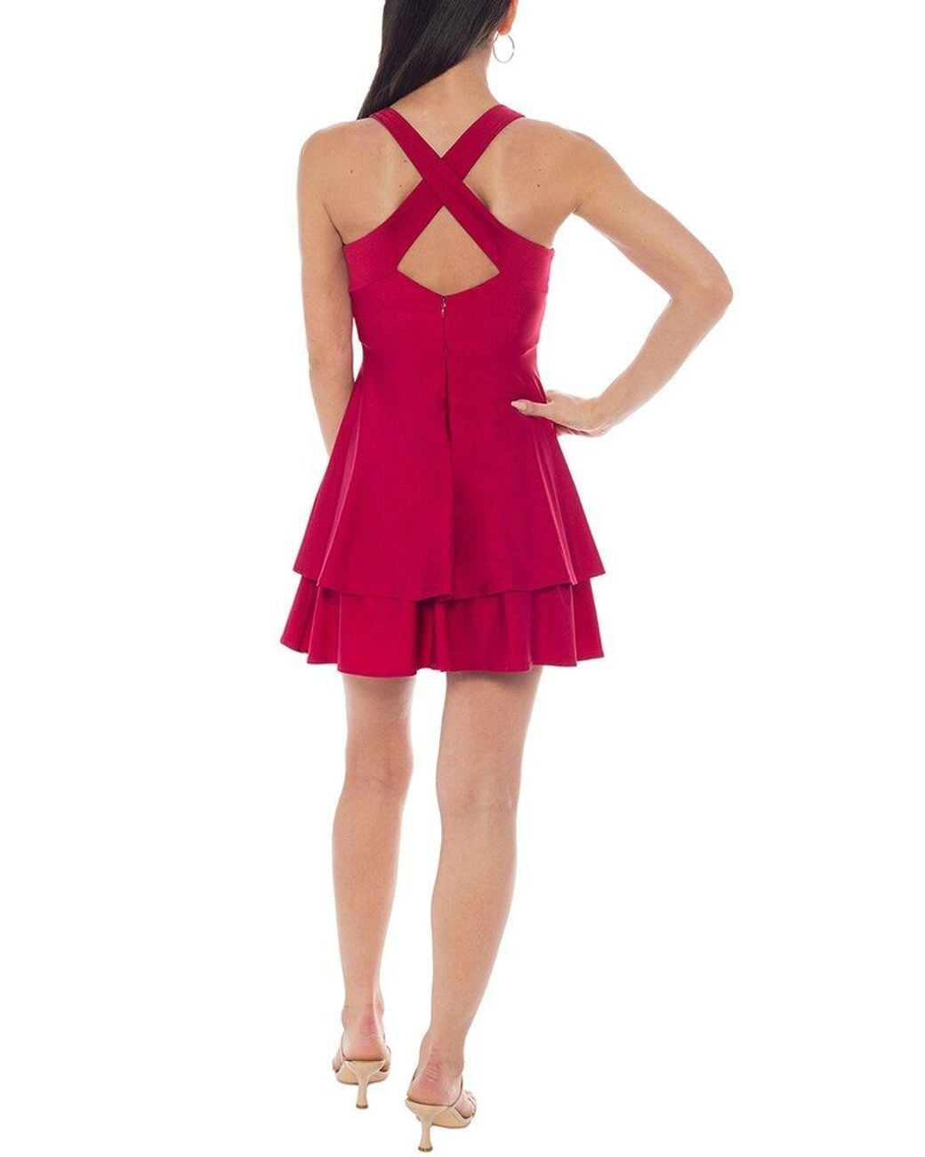 Jump Apparel Red Solid Mini Dress