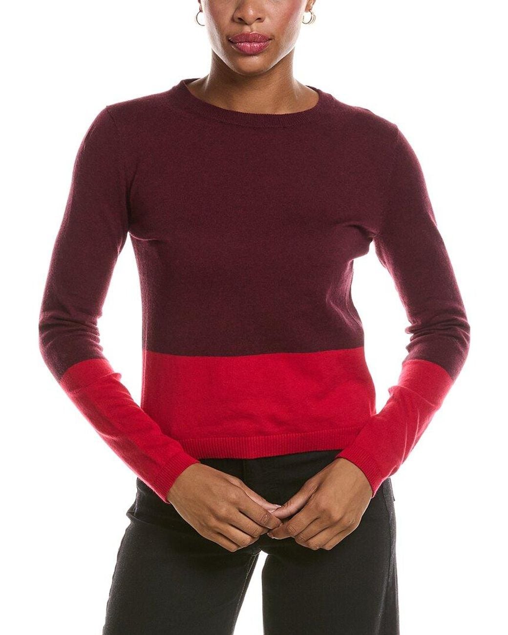 Velvet By Graham & Spencer Red Roxy Lux Cashmere-Blend Sweater