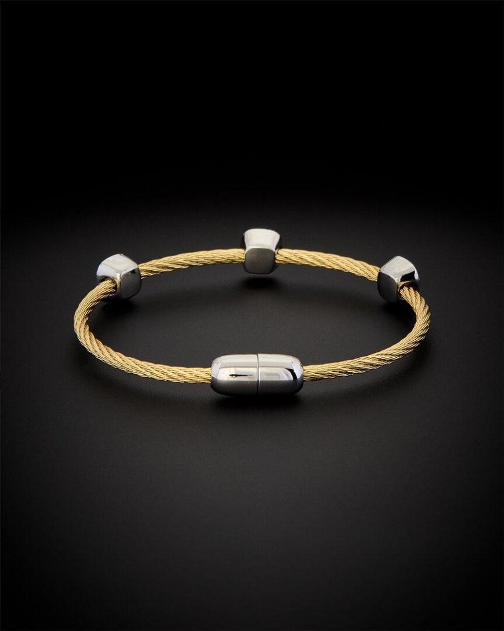 Juvell Black 18k Plated Cz Twisted Mesh Bangle Bracelet
