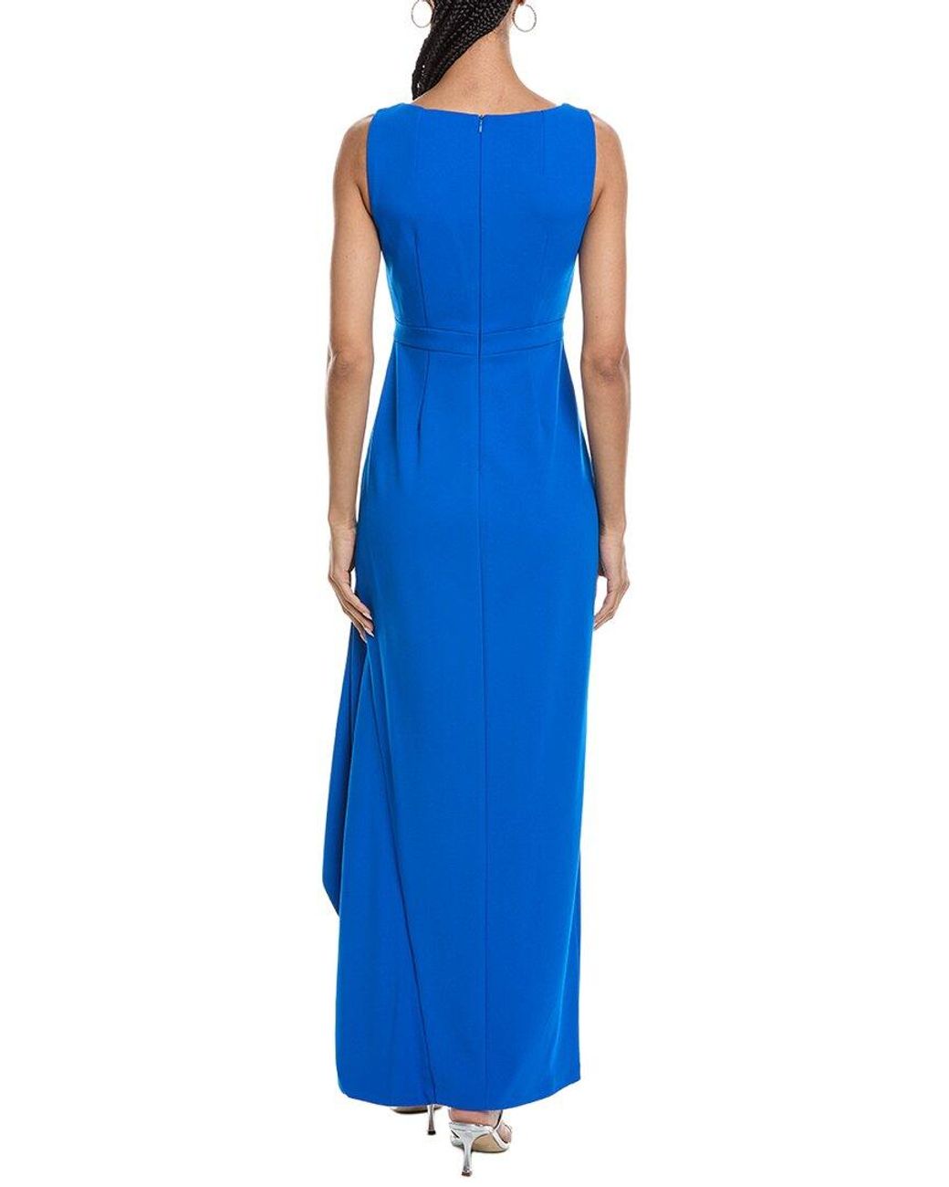 Vince Camuto Blue Sleeveless Solid Maxi Dress