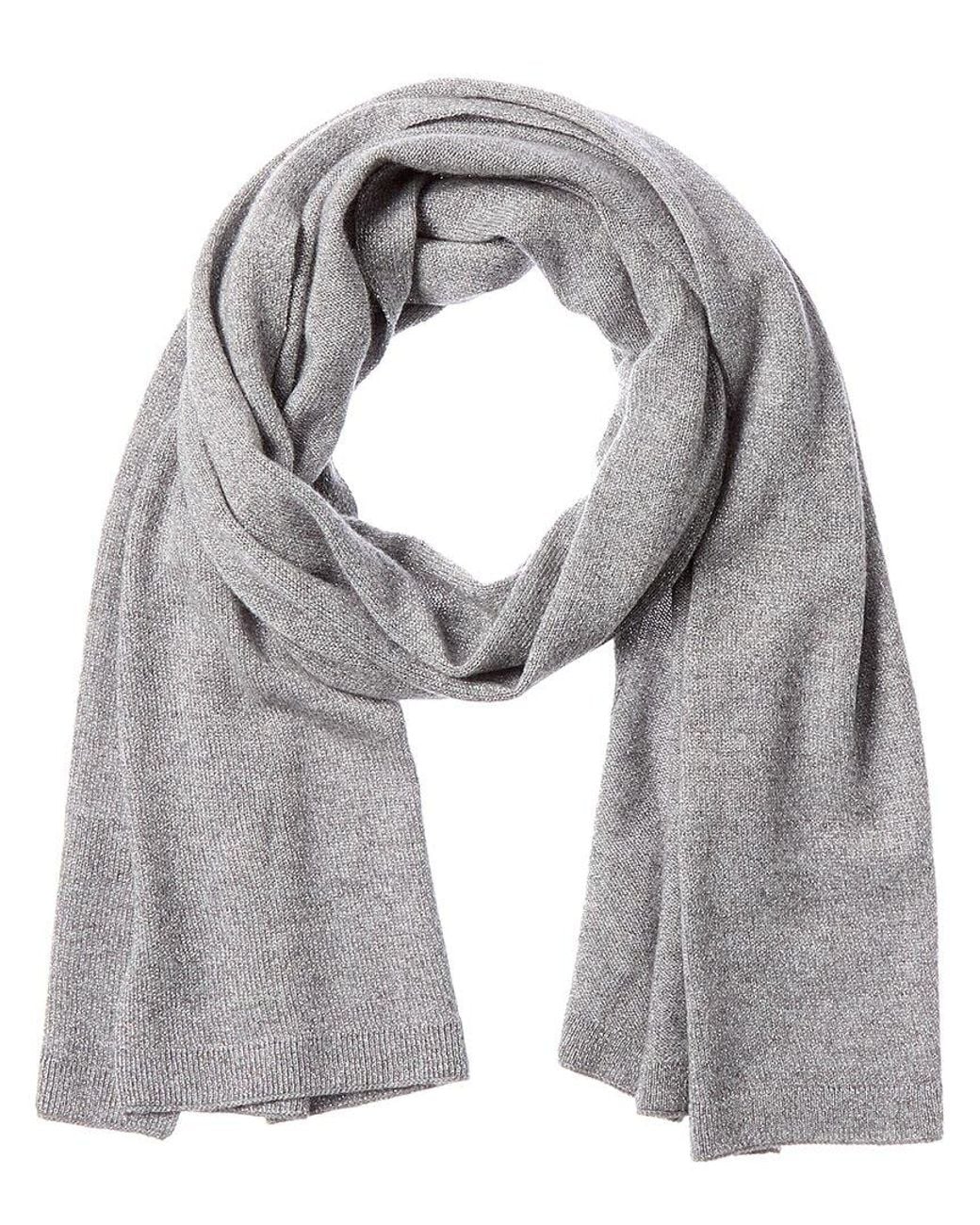 Hannah Rose Gray Lurex Cashmere Scarf