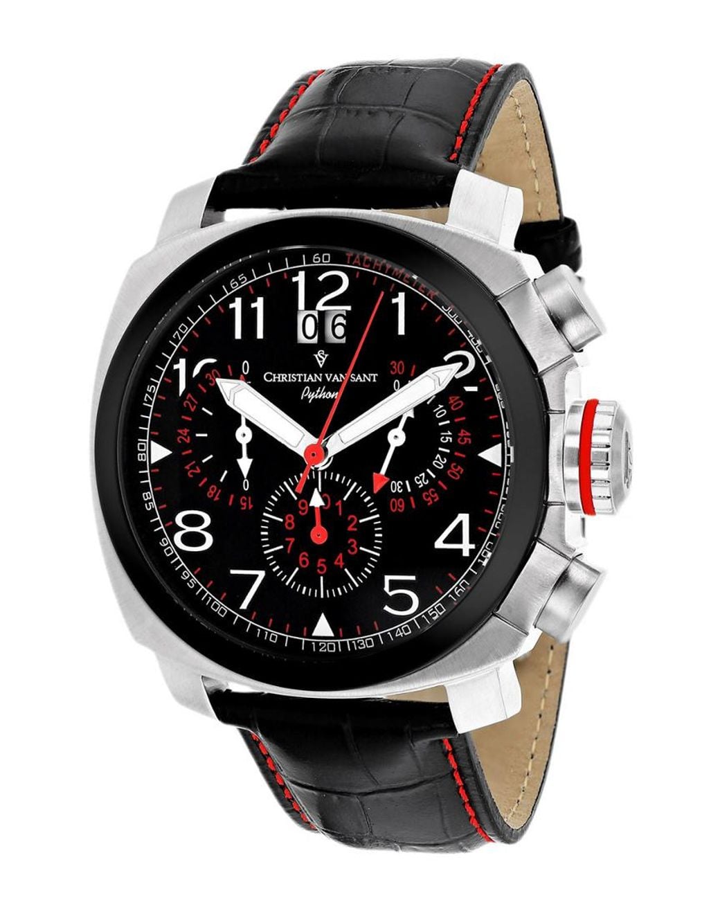 Christian Van Sant Black Grand Python Watch for men