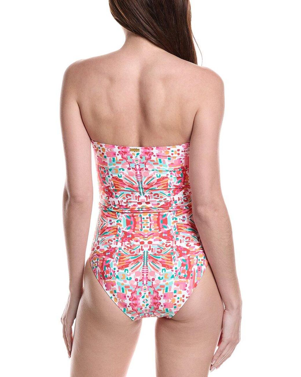 Helen Jon Red Tassel Belt Bandeau One-Piece