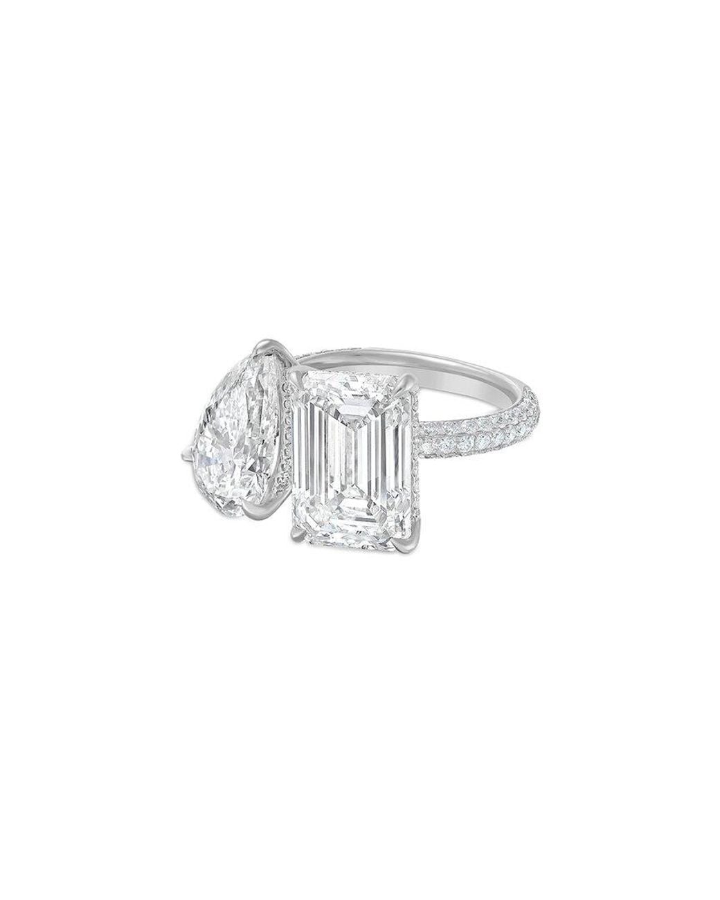 Diana M White Diana M. Platinum.00 Ct. Tw. Lab-Grown Diamond Two-Stone Ring