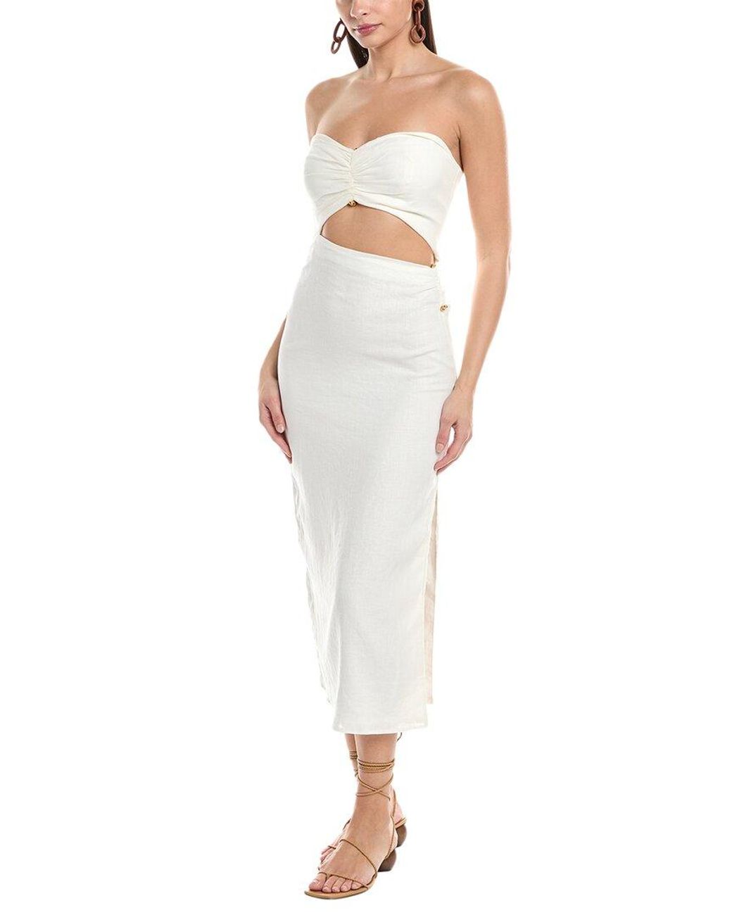ViX White Solid Sonny Midi Dress