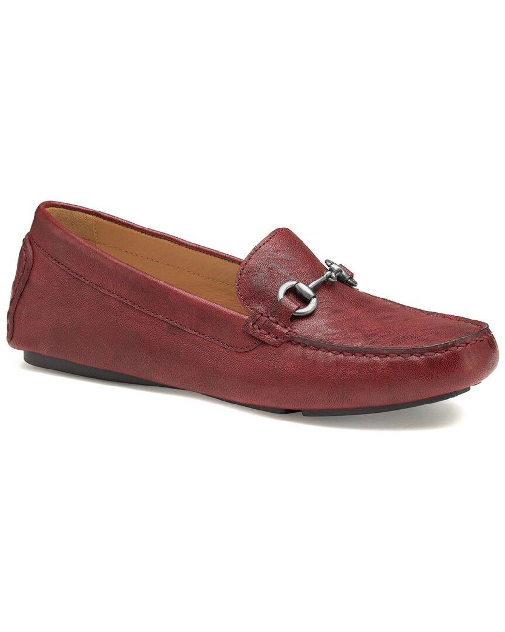 Johnston & Murphy Maggie Leather Loafer in Red | Lyst