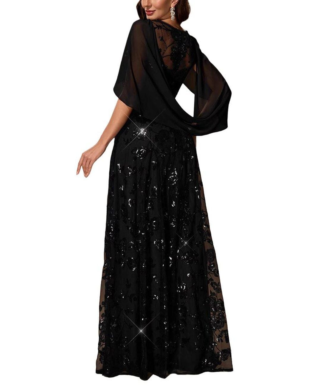 Luna Tuccini Black Embellished Maxi Dress