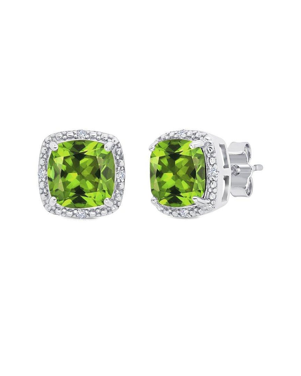 MaxColor Green 2.60 Ct. Tw. Peridot Stud Earrings