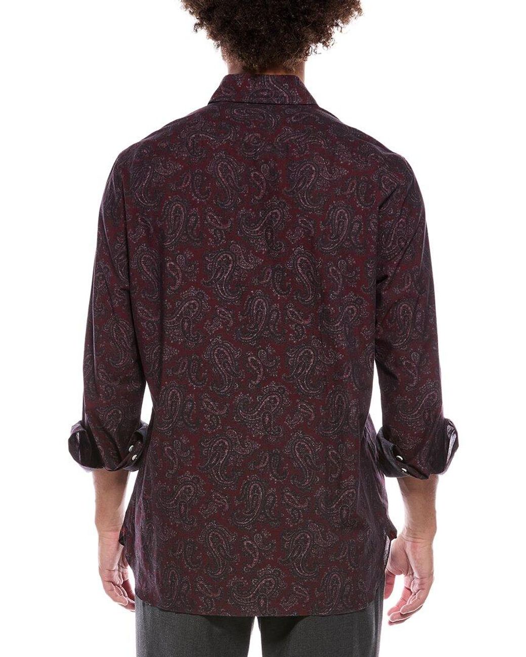 Isaia Red Mix Sport Shirt for men