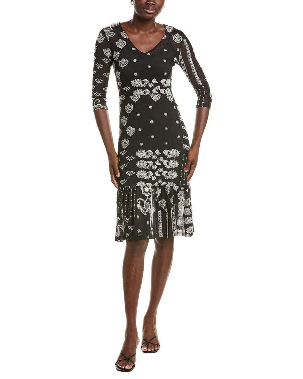 Johnny Was Black Wynona Midi Dress
