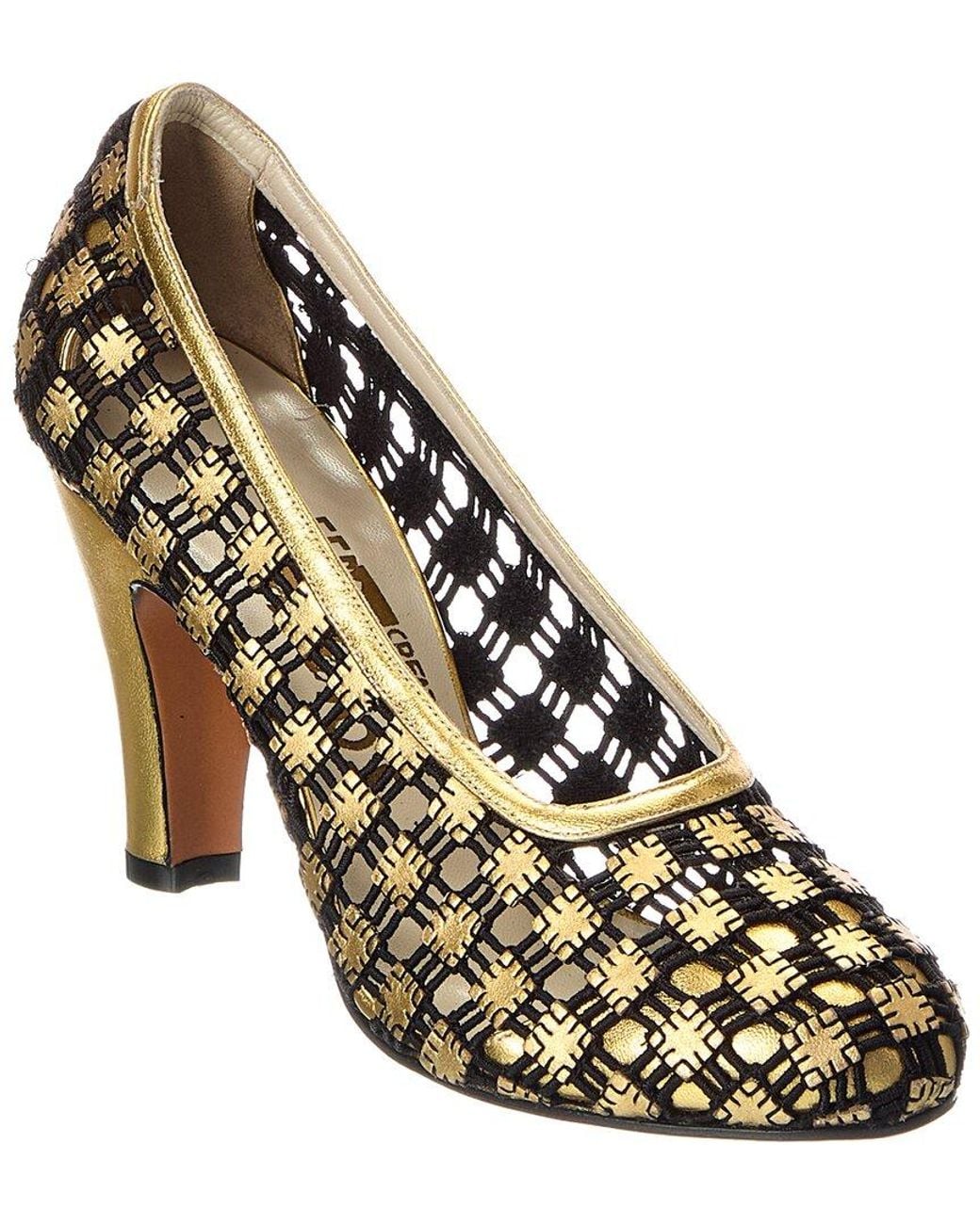 Ferragamo Metallic Archives 1930 Fantastica Leather Pump