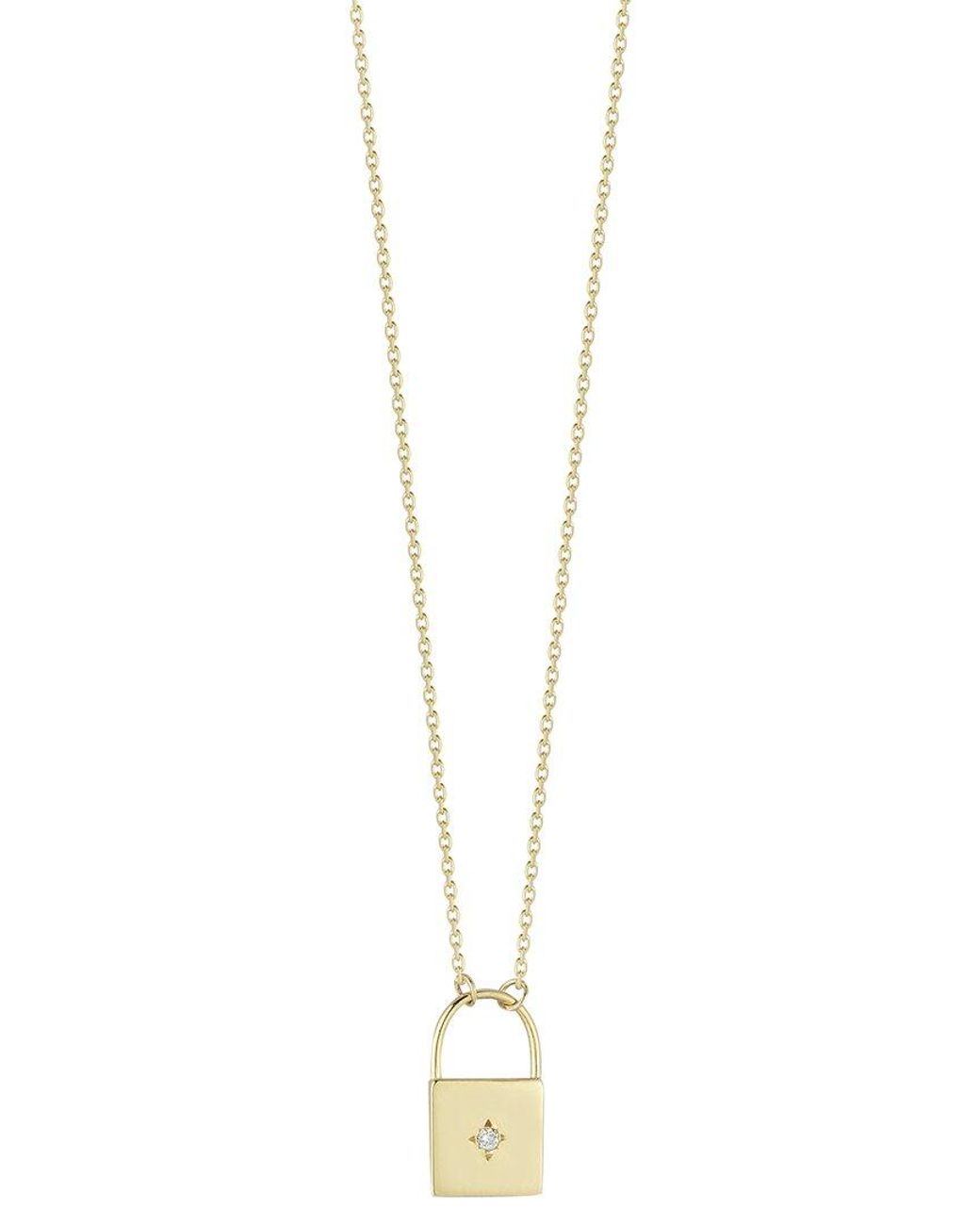 Ember Fine Jewelry Metallic 14K 0.01 Ct. Tw. Diamond Necklace