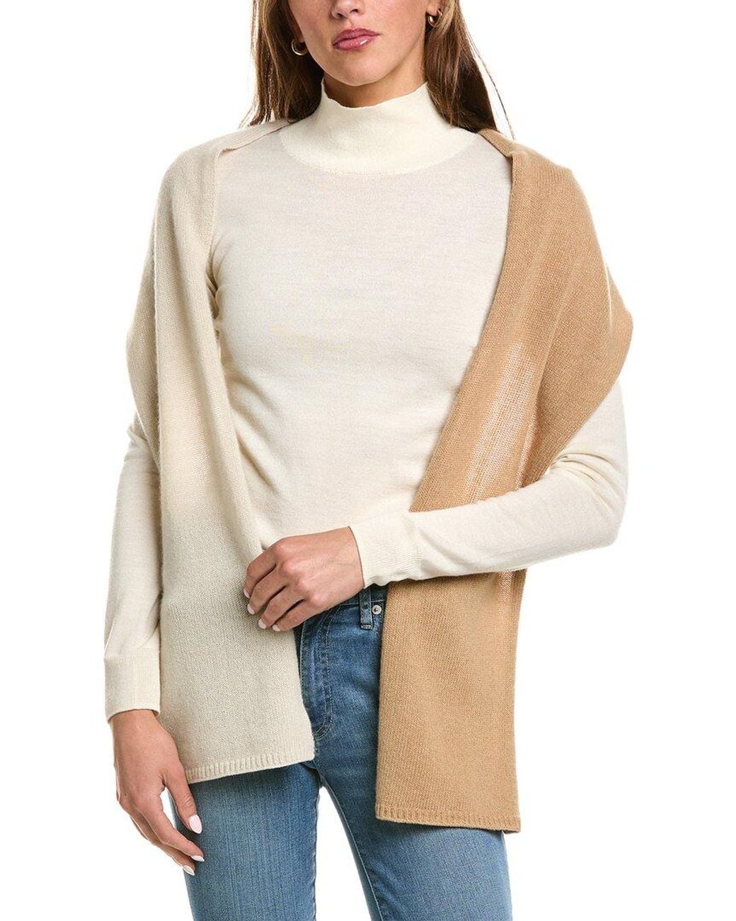 Portolano White Lightweight Cashmere Wrap