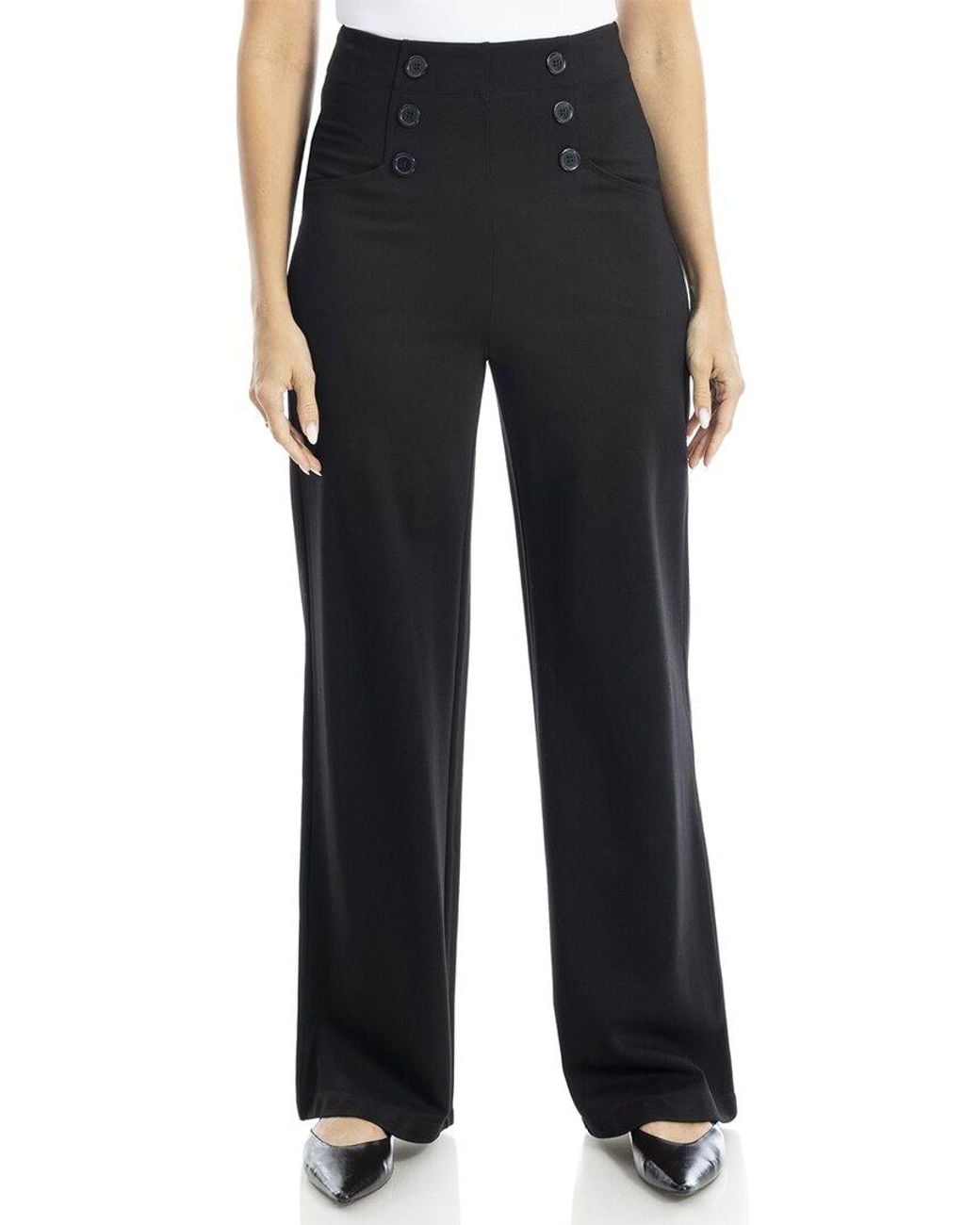 Max Studio Black Sailor Wide Leg Pant