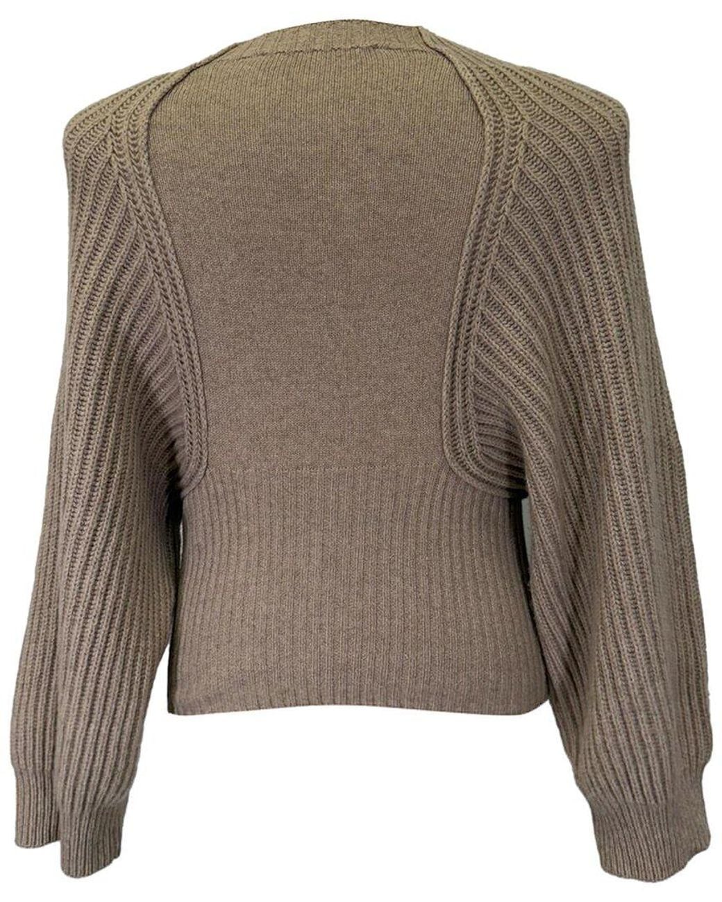 Stella McCartney Brown Knitted Balloon-Sleeve Sweater, Size It, (Authentic Pre- Loved)