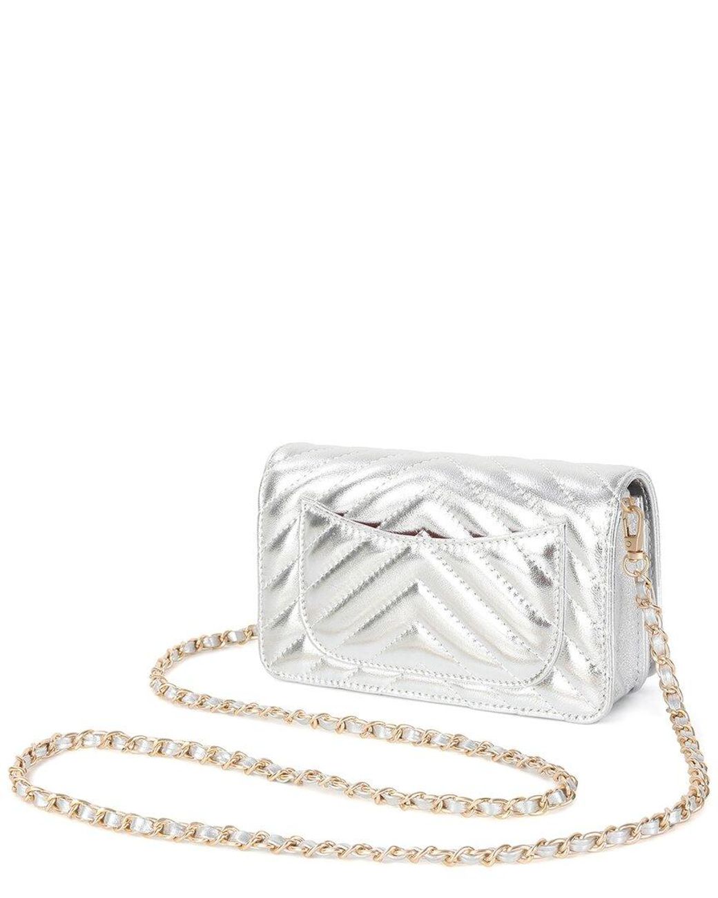 Tiffany & Fred Paris Gray Mini Quilted Leather Flap Bag