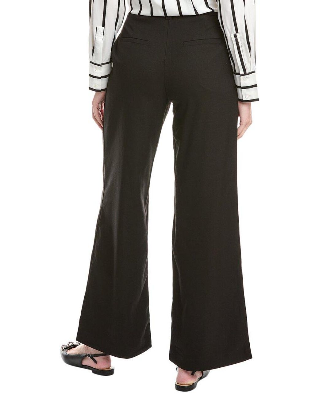 Grey Lab Black Pleated Wide Leg Pant