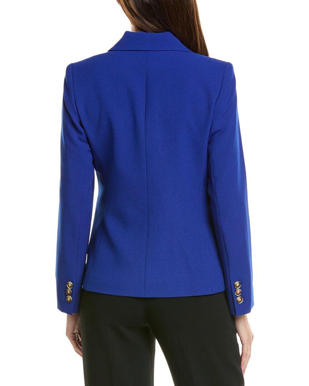 Tahari Blue Crepe Blazer