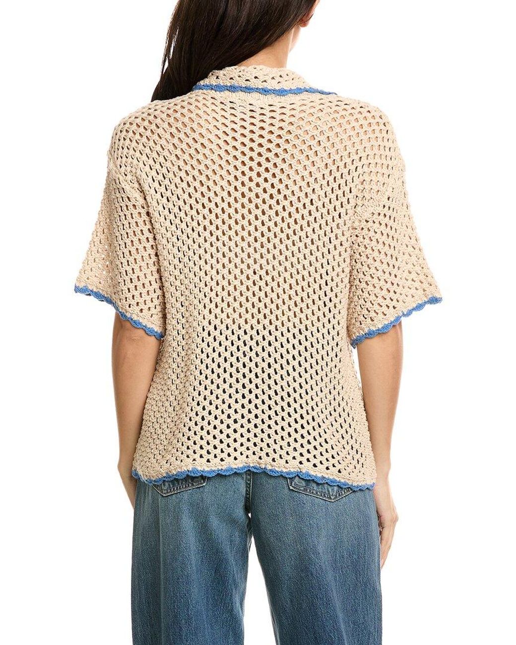 LUXE ALWAYS Natural Open Knit Shirt