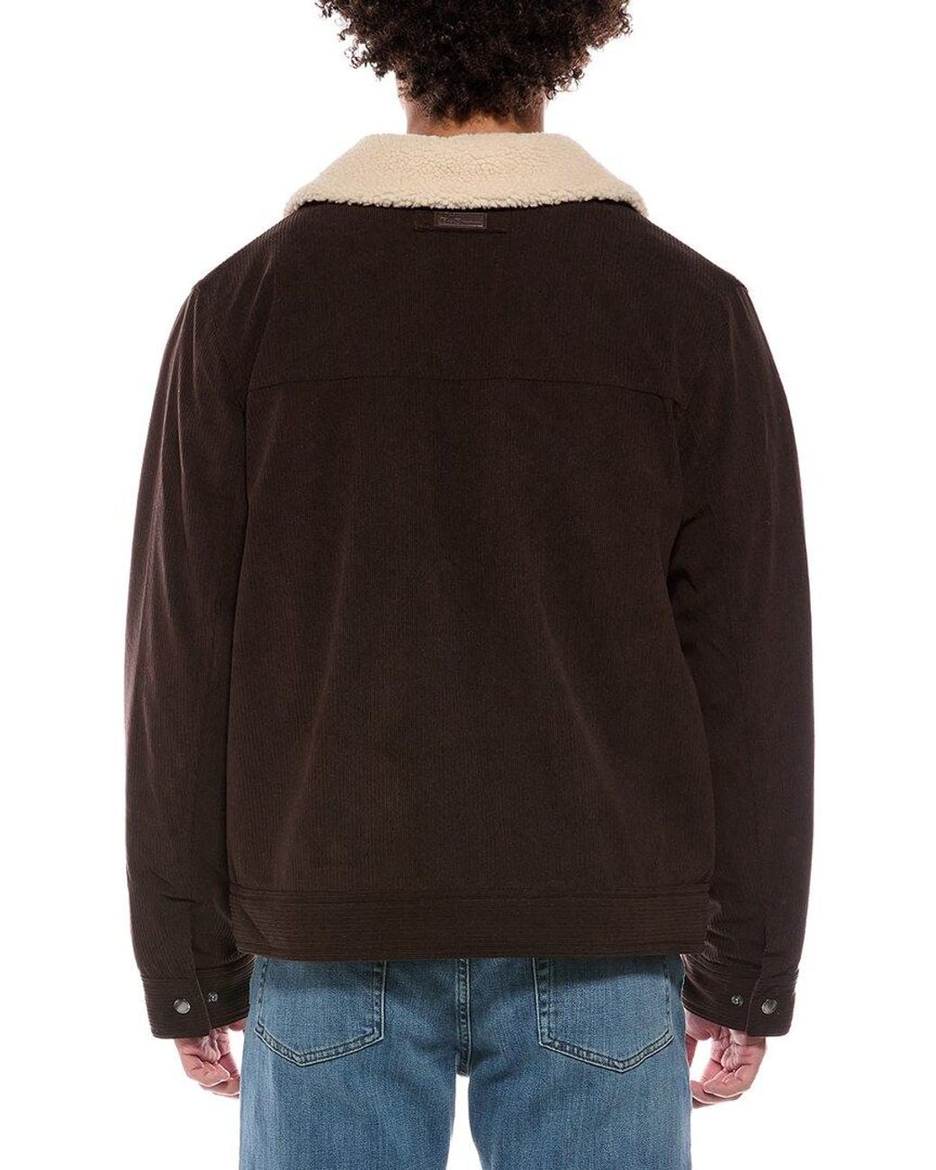 Ben Sherman Black Sherpa Lined Corduroy Jacket for men