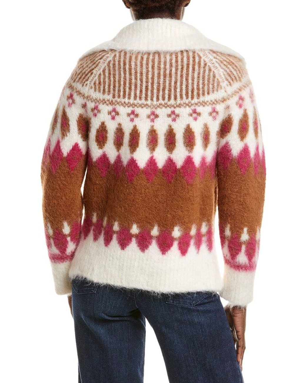 NAADAM Red Italian Luxe Fairisle Alpaca & Wool-Blend Cardigan