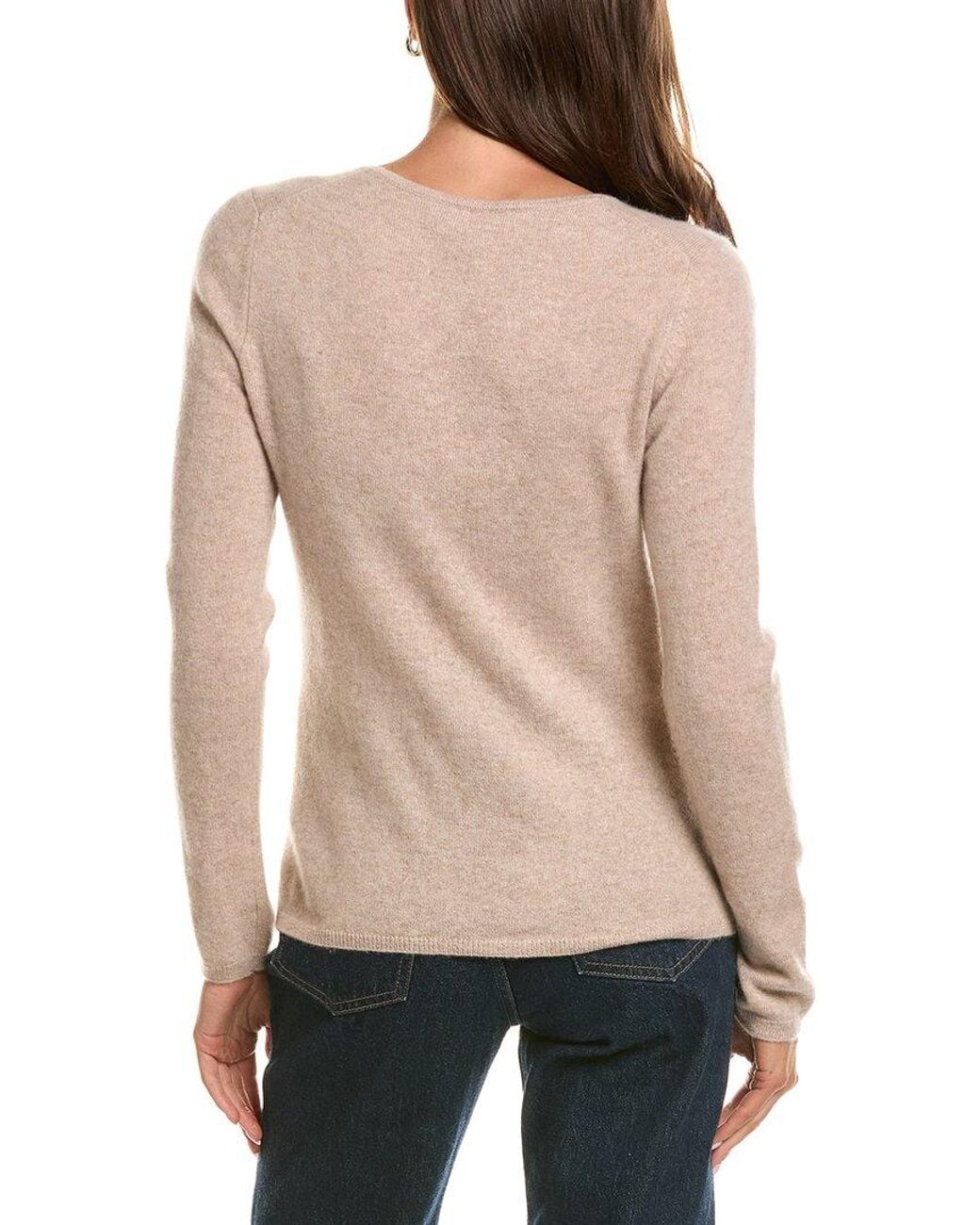 InCashmere Brown Basic V-Neck 100% Cashmere Sweater