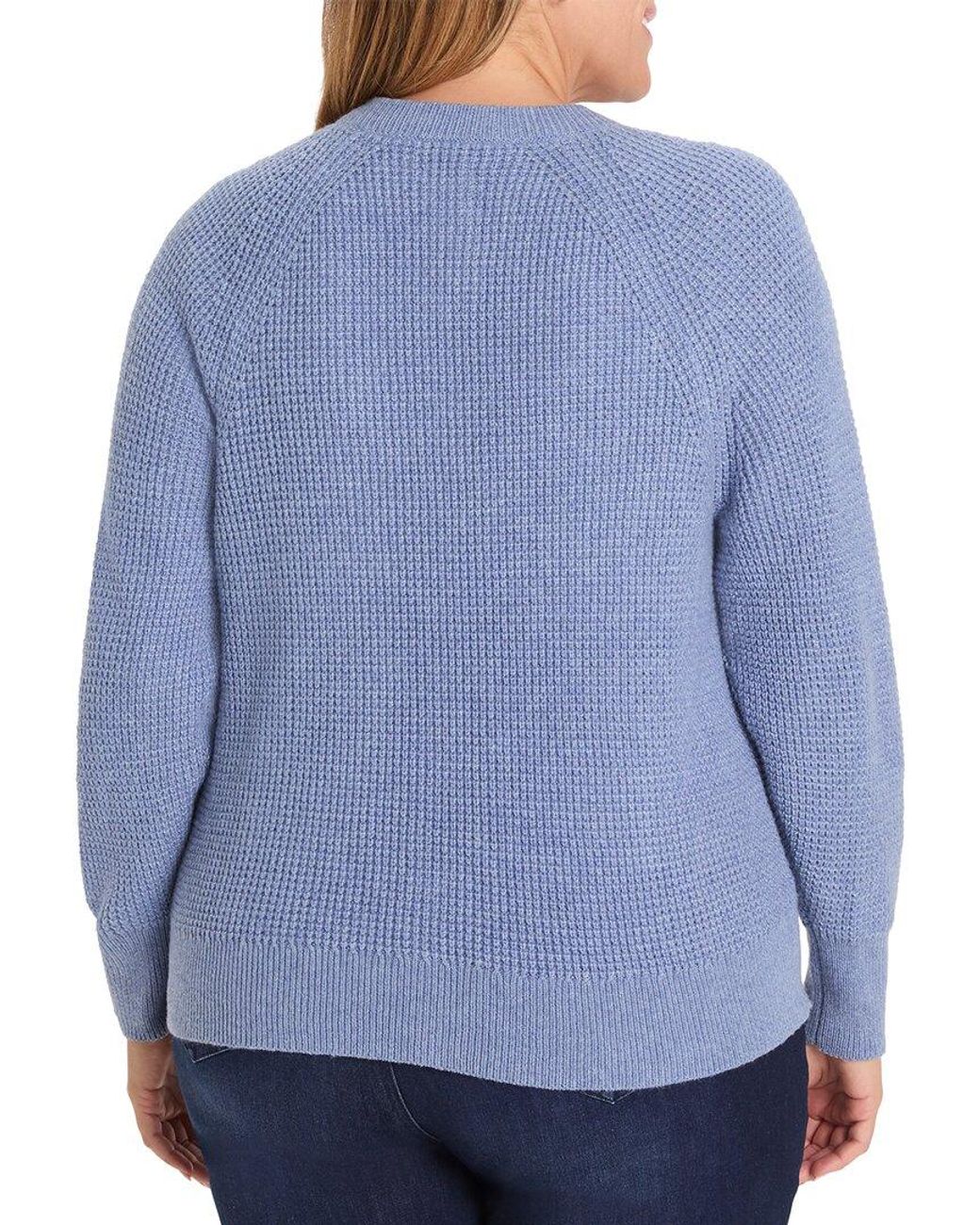 NIC+ZOE Blue Plus Waffle Cardigan