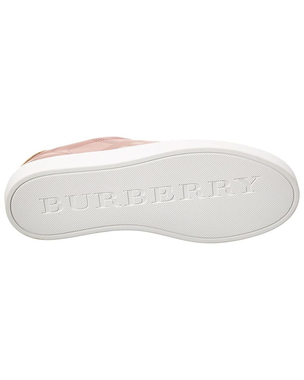 Burberry Perforated Check Leather Sneaker in | Lyst