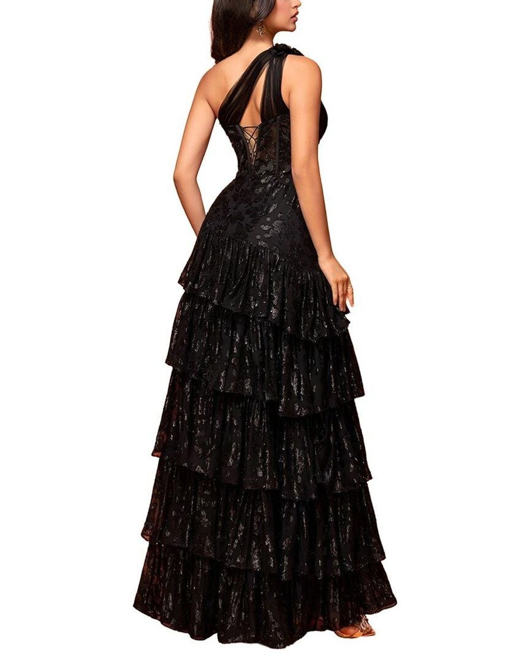 Vincent Black Embroidered Maxi Dress