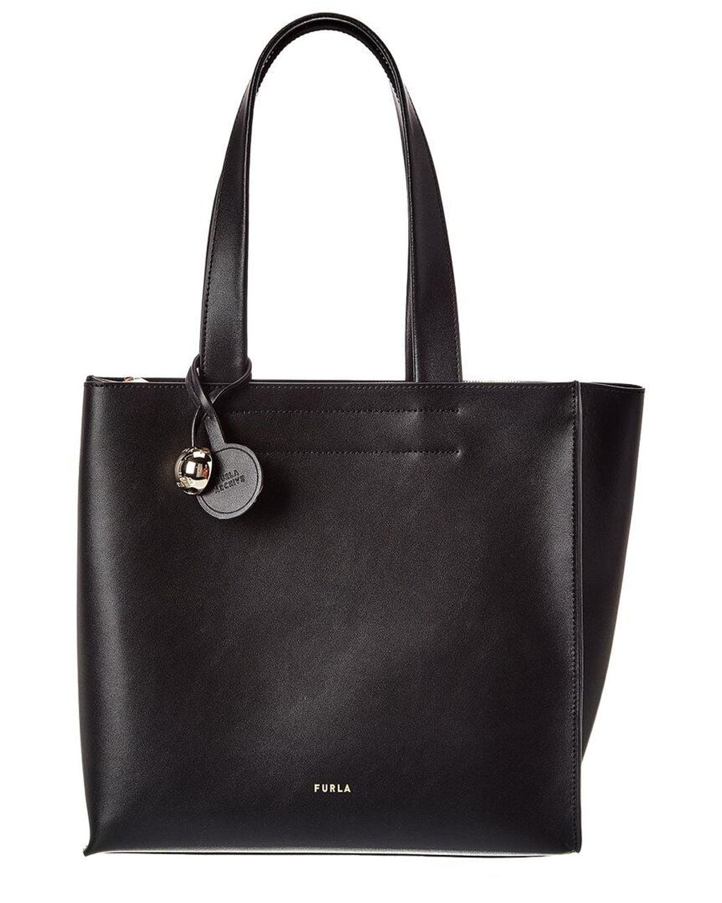 Furla Black Divide Leather Tote