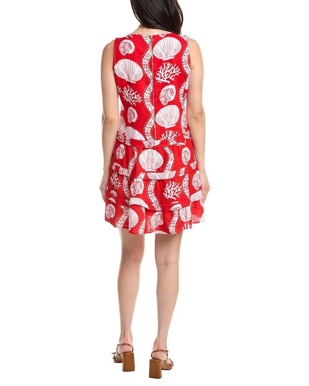 Sail To Sable Red Square Neck Dress