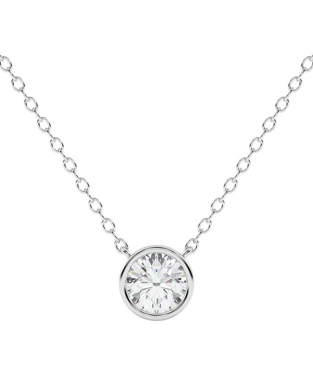 Lab Grown Diamonds Metallic 14K 0.50 Ct. Tw. Lab-Grown Diamond Necklace